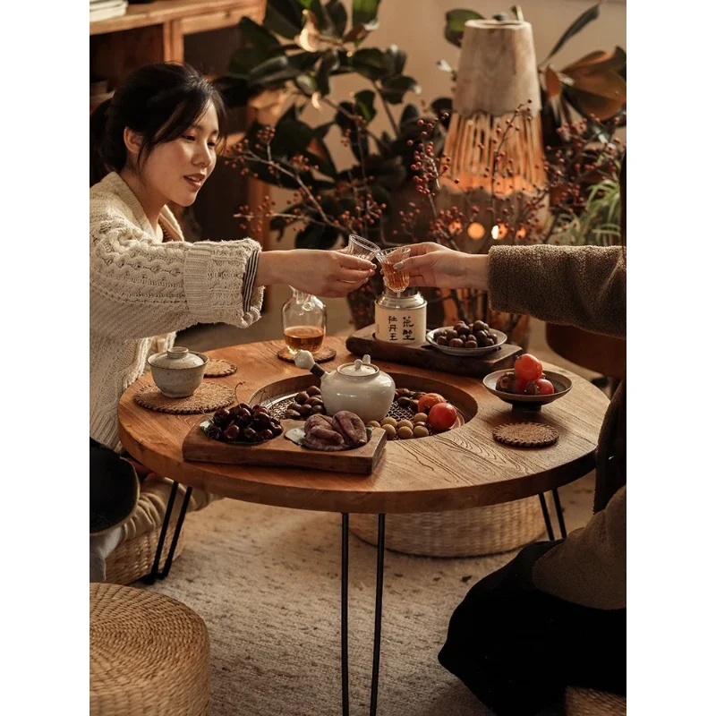 Furnace tea table roast stove table large balcony foldable storage winter