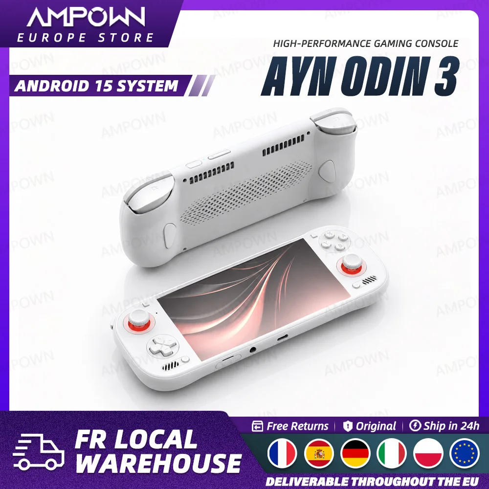 Console de jeu portable AYN ODIN 3, Qualcomm Q8, écran AMOLED 6 pouces 120 Hz, sortie DP 4K, Android, batterie 8000 mAh, charge 60 W, nouveau ODIN3