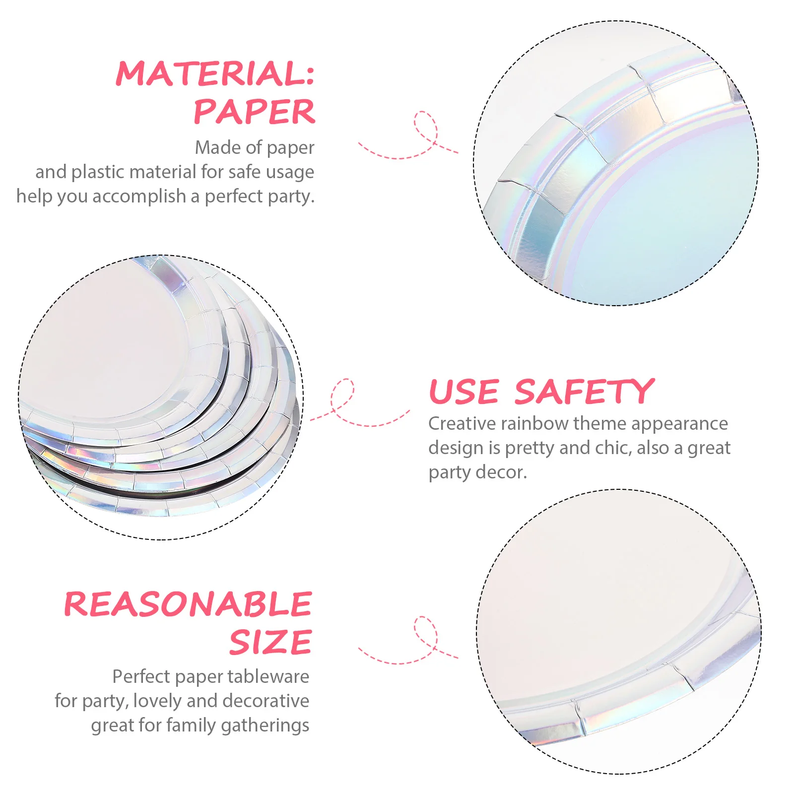 

50pcs 9 Inch Disposable Paper Plates Colorful Party Supplies Cake Tray Dessert Serving Festive Tableware Dinnerware