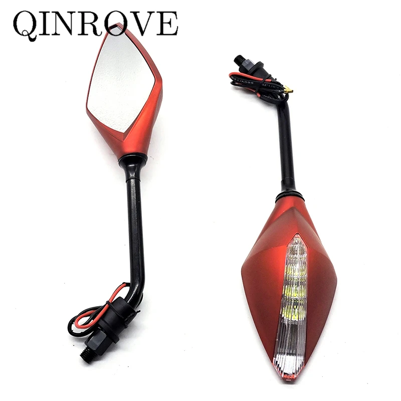 

Зеркало заднего вида для мотоцикла 8 мм 10 мм со светодиодной подсветкой, боковые зеркала, универсальное для Benelli TNT150 BJ250 TRK502 Vespa PX125 LX150