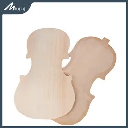 Mugig 2Pcs 4/4 3/4 1/2 1/4 1/8 Violin Front/Back Plate Solid Wood Unfinished Violin DIY Making Parts