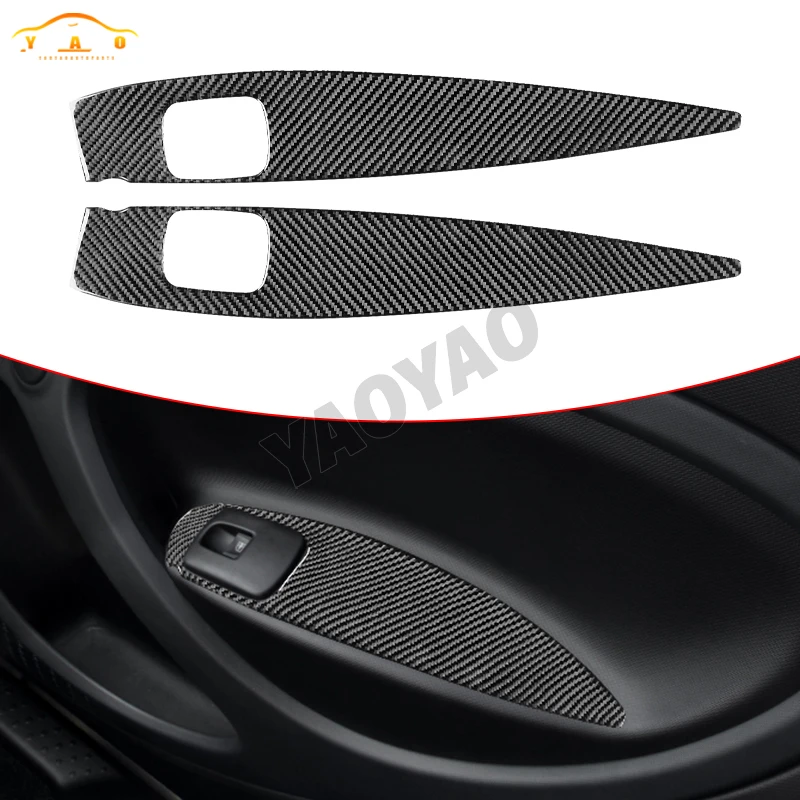 

Car Sticker For Benz Smart 453 Fortwo 2016-2021 Carbon Fiber Car Window Lift Button Frame Panel Accessories