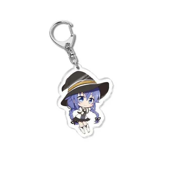 Acrylic Mini Anime Characters Rudeus Graylat Colorful Hair Key Chains Sylphyette Roxy Graylat Fashion Jewelry Trendy Accessories