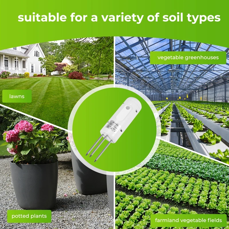 Tuya Zigbee Wireless Soil Moisture Meter Temperature Humidity Tester Plant Monitor For Garden