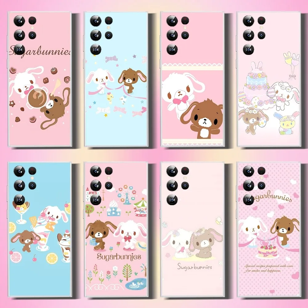 S-Sugarbunnies-S Cartoon Phone Case For Samsung Galaxy A52 A12 A51 S21 Edge S22ULTRA S23 S20LITE Plus Ultra Transparent Cover