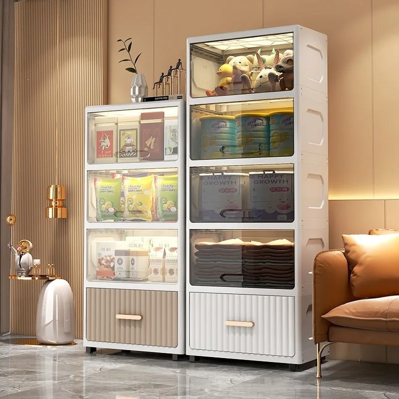Drawer-style storage cabinet, multi-layer plastic bedroom bedside table, living room storage cabinet