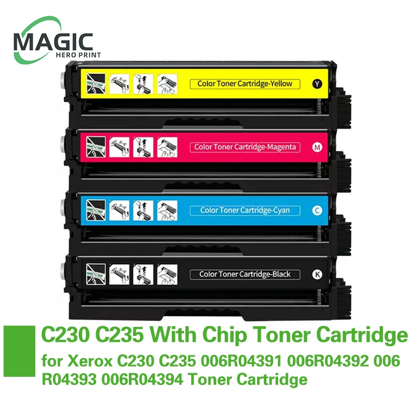 Suitable for Xerox C230 With Chip Cartridge C235 Chip Cartridge 006R04391 006R04392 006R04393 006R04394 Color Toner Cartridge