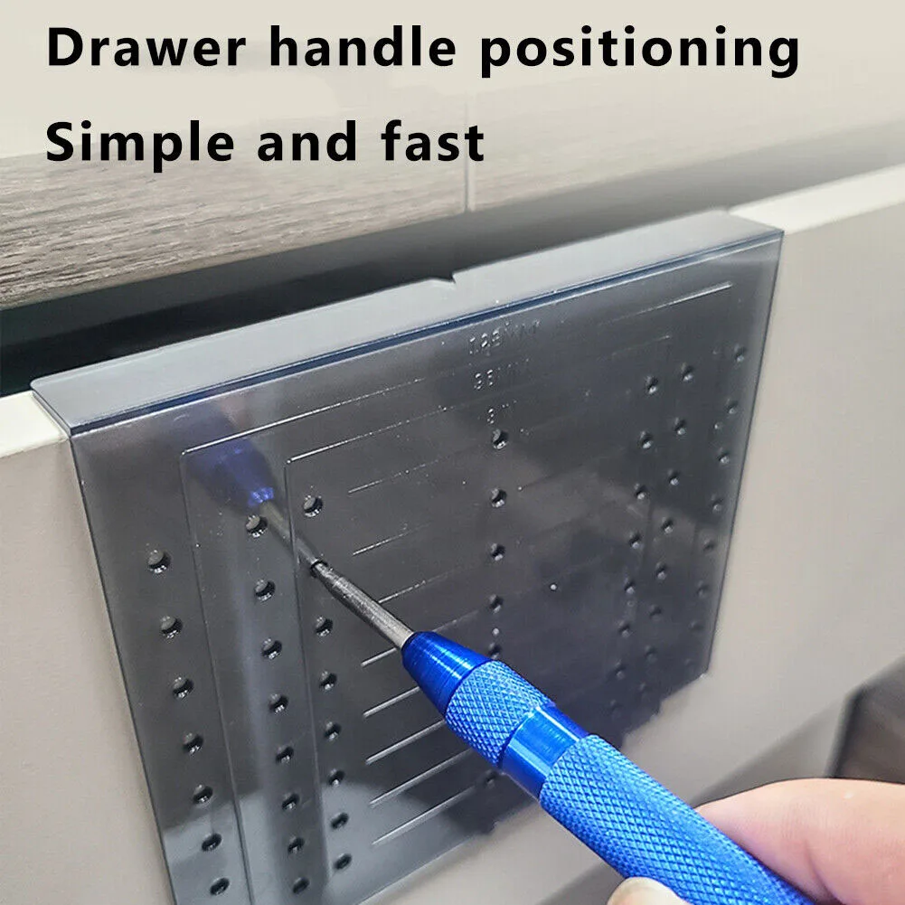 Cabinet Knob Drill Template Hardware Jig Tool For Handle Pull Mounting Guide Kit Woodworking Drilling Locator Installation Assis