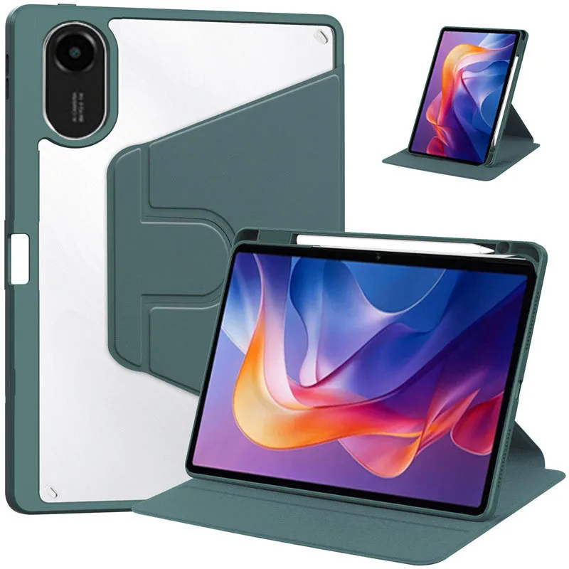 Acrylic Rotation Cover For Xiaomi Redmi Pad 2 Case 11 inch Stand With Pencil Holder Clear Back Funda for Redmi Pad 2 2025 Tablet