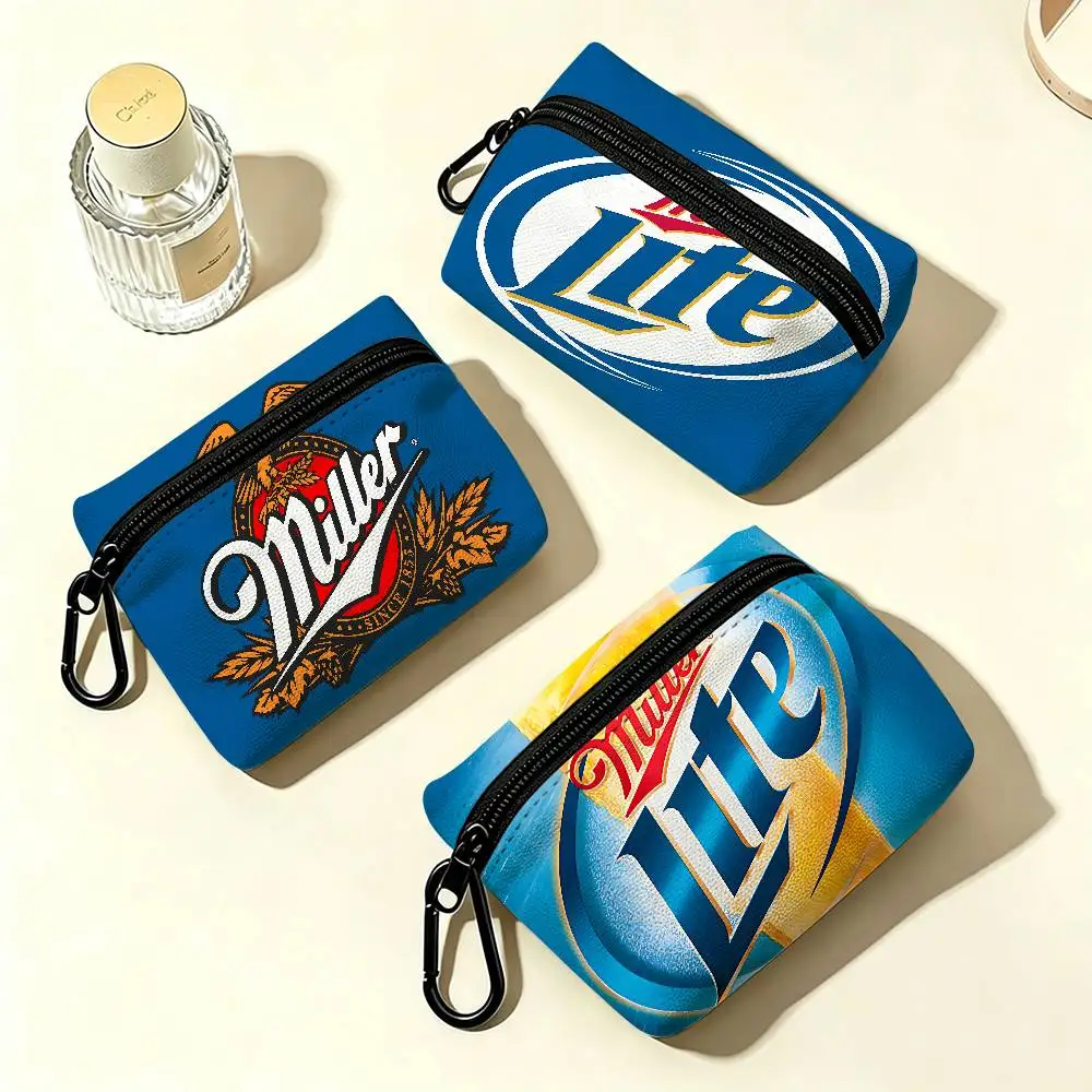 M-Miller Lightweight Oxford Fabric Coin Purse Carabiner Hook Design Mini Card Key Organizer Bag