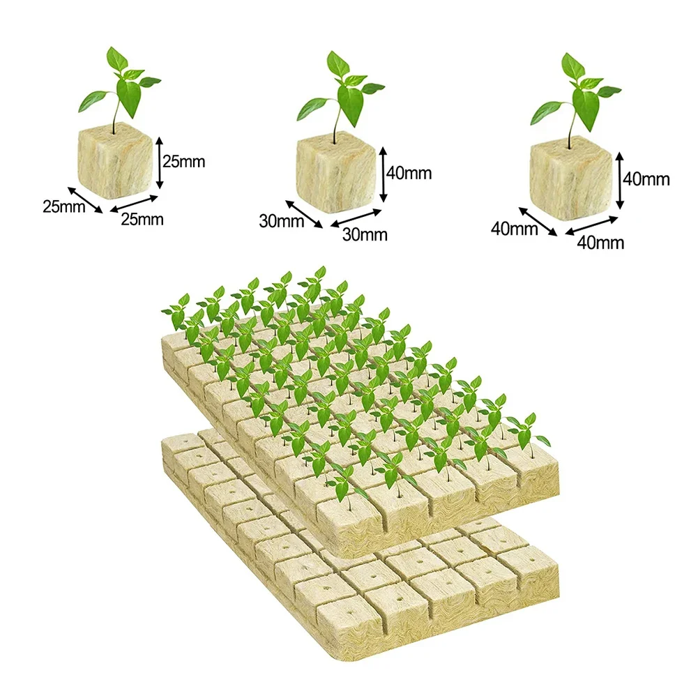 21/36/50Pcs Ventilatieve Hydroponic Grow Agrarische Media Comprimeren Blokjes Steenwollen Plug Grondloos Kweeksubstraat 25/30/40Mm