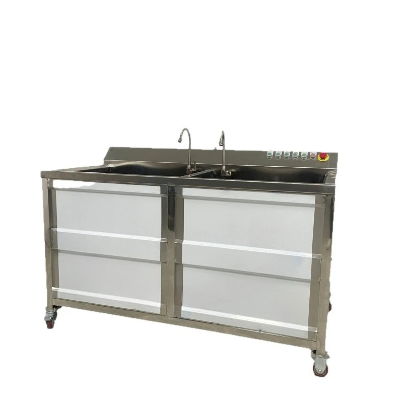 

Commercial double tank cleaning machine, vegetable cleaning equipment for school canteens, leaf vegetable beans