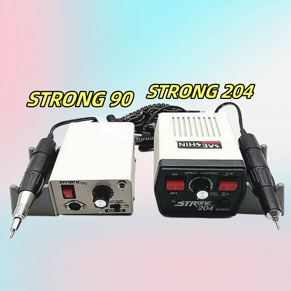 65W STRONG 204 90 Macchina per manicure dentale STRONG102L Polacco Maniglia per gioielli Trapano elettrico per unghie Orafo Incisore Dispositivo di levigatura