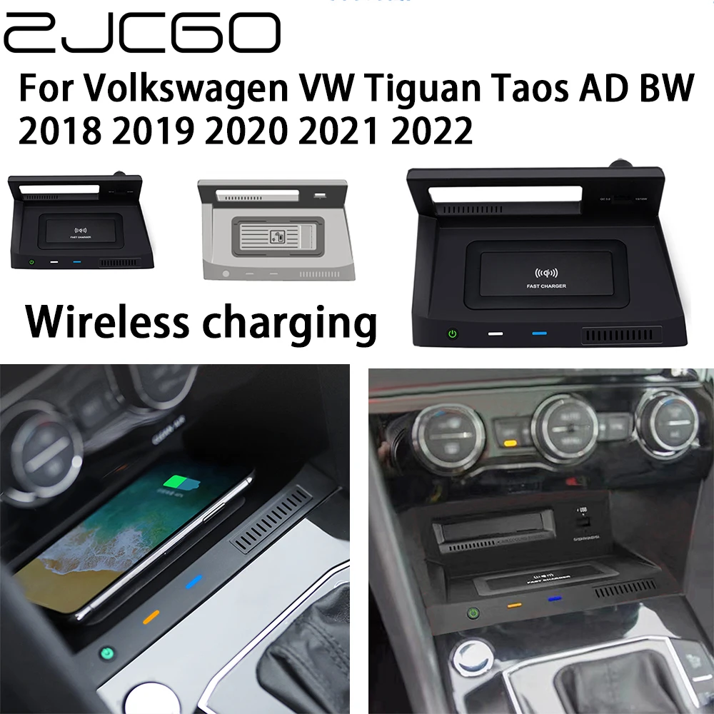 

Беспроводное зарядное устройство ZJCGO 15 Вт для Volkswagen VW Tiguan Taos AD BW 2018 2019 2020 2021