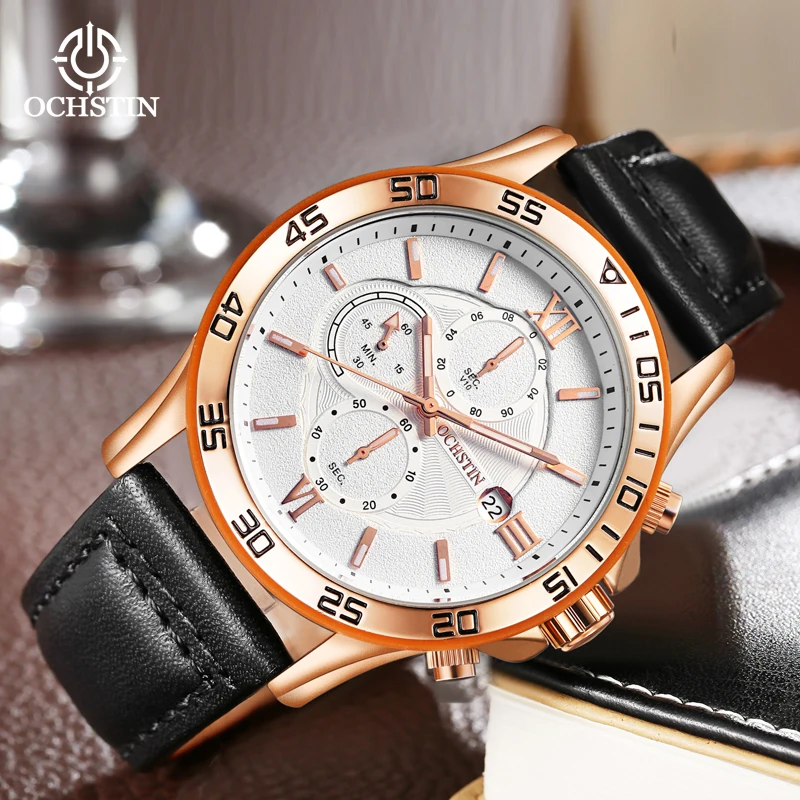 Orologio da polso da uomo multifunzionale serie Pilot orologio da uomo di Design con calendario da lavoro in pelle impermeabile Casual di moda