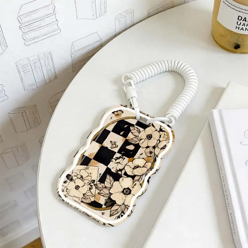 Cards Cover for Stretchable Spring Cord Photo Protector Kpop Photocard Holder Student Bus/Meal Card Protection Case