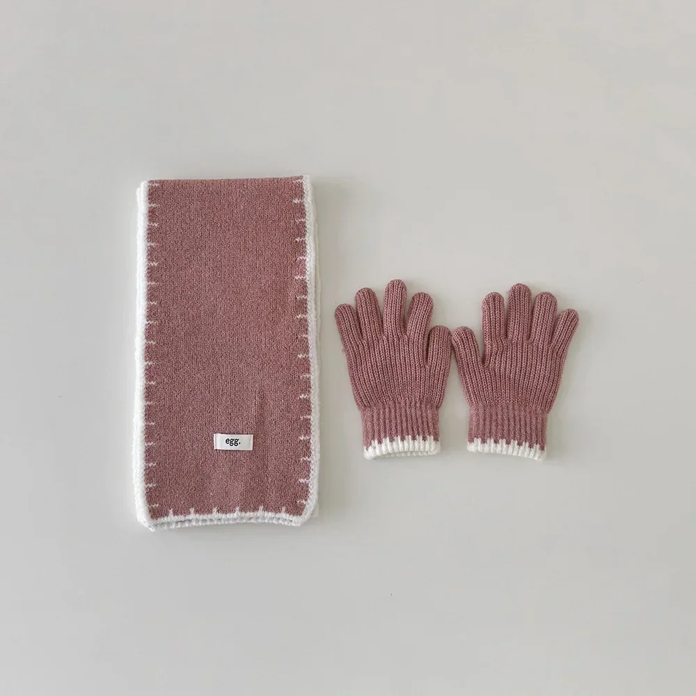 2026 Kinder Trendiger Herbst-Winter-Schal im koreanischen Stil mit Farbblöcken, Wärmeset für Babys, Jungen und Mädchen, Neuer Kinderschal – Detail 12