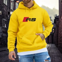 Simple Letter RS Design Sweatshirt Men Spring Soft Hooded Simple Warm Comfortable Hoodie Street Hip Hop Fashion Pullovers Top