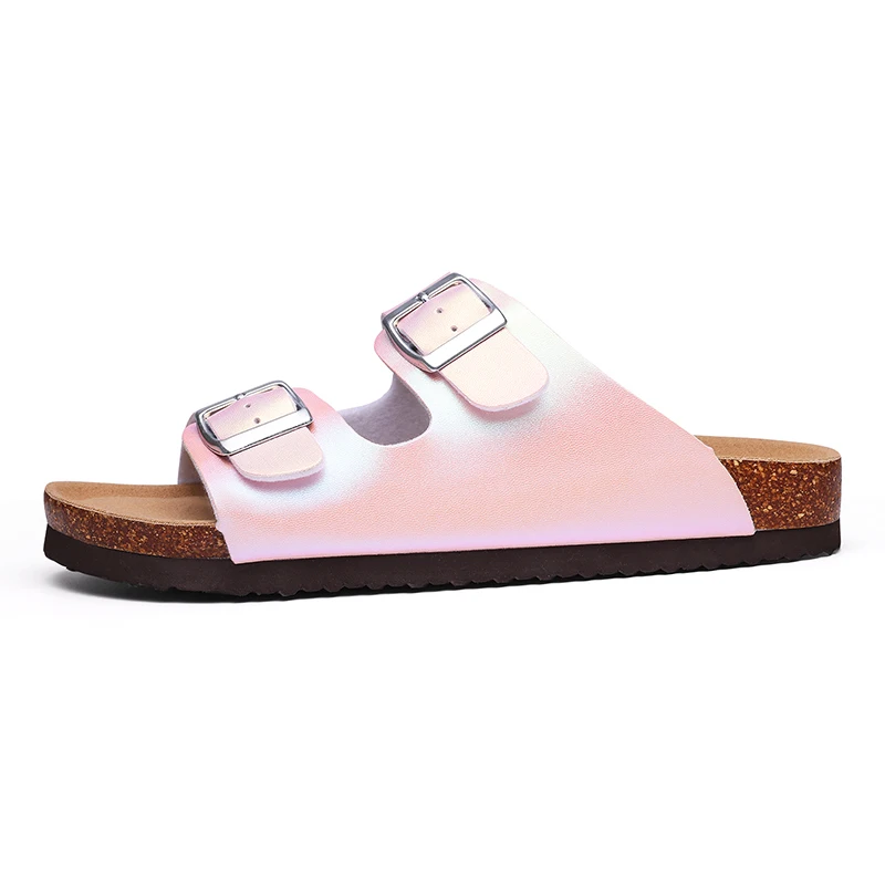 Smile Pop New Summer Women Slipper Non-slip Wear-resistant Slipper Fashion Gradient Women Beach  Women Clogs With Double Buckles