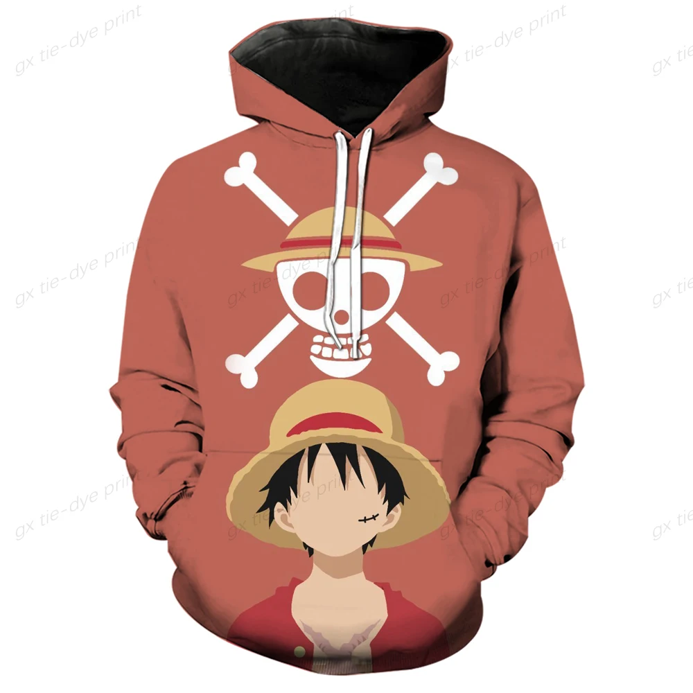 2 To 14 Years Kids Hoodies One Piece 3D Print Hoodie Sweatshirt Boys Girls Anime Cartoon Jacket Children Clothes