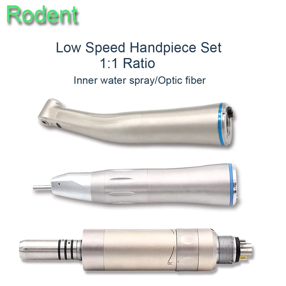 Dental 1:1 Inner Water Spray Fiber Optic Led Straight Surgical Handpiece With Low Speed Dental HP Dur For Micro Motor