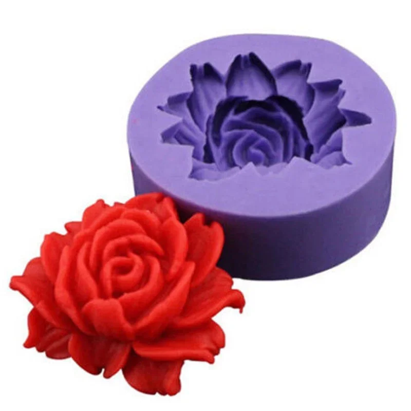 3D Rose Chocolate Mold Fondant Cake Decorating Tools Silicone Soap    s