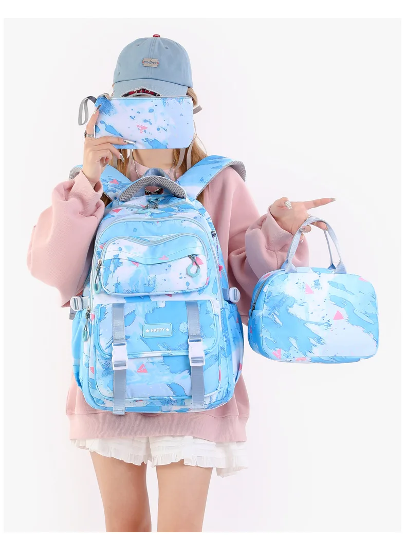 3 PCS Camouflage Design Kids Backpacks for Girls School Bag with Lunch Box purse Cute Bookbag Kids Backpack waterproof schoolbag