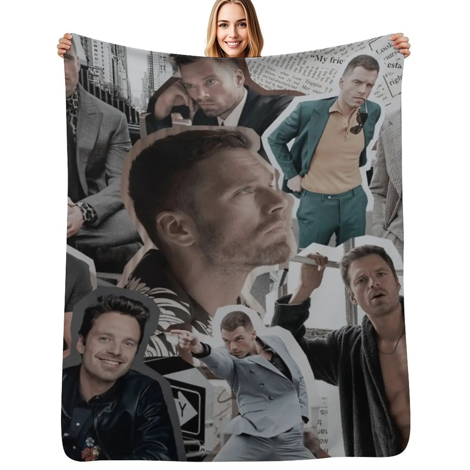 

sebastian stan Throw Blanket Extra Large Throw Fashion Sofas Multi-Purpose christmas decoration Blanket