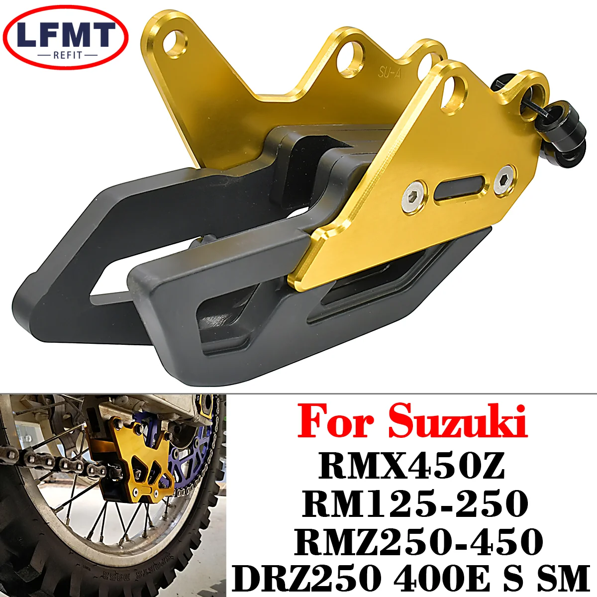 CNC Aluminum Chain Guide Guard For Suzuki RM125 RM250 RMZ250 RMZ450 RMZ450Z DRZ400SM RM 125 Z250 Z450 Z450Z Z400SM 2007-2021