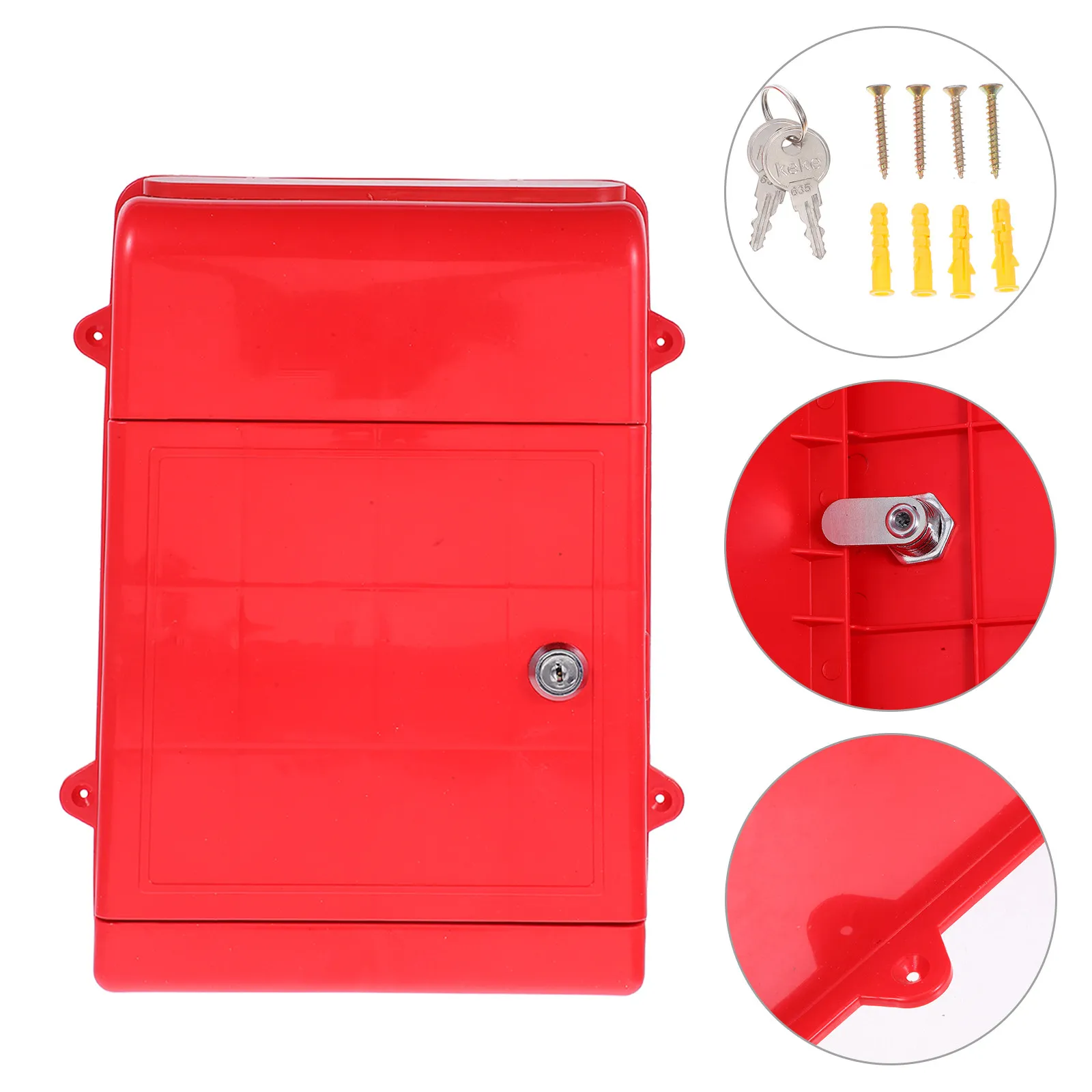 Boîte aux lettres murale verrouillable en plastique, résistante aux intempéries, pour suggestions, avec clés sécurisées, pour stockage de courrier, dons, urnes de vote, charité et vote
