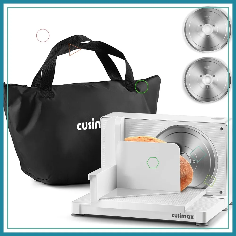 

Foldable Electric Meat Slicer with Safety Switch, Adjustable Thickness 0-20mm for Cutting Meat, Cheese, Bread, and Fruit