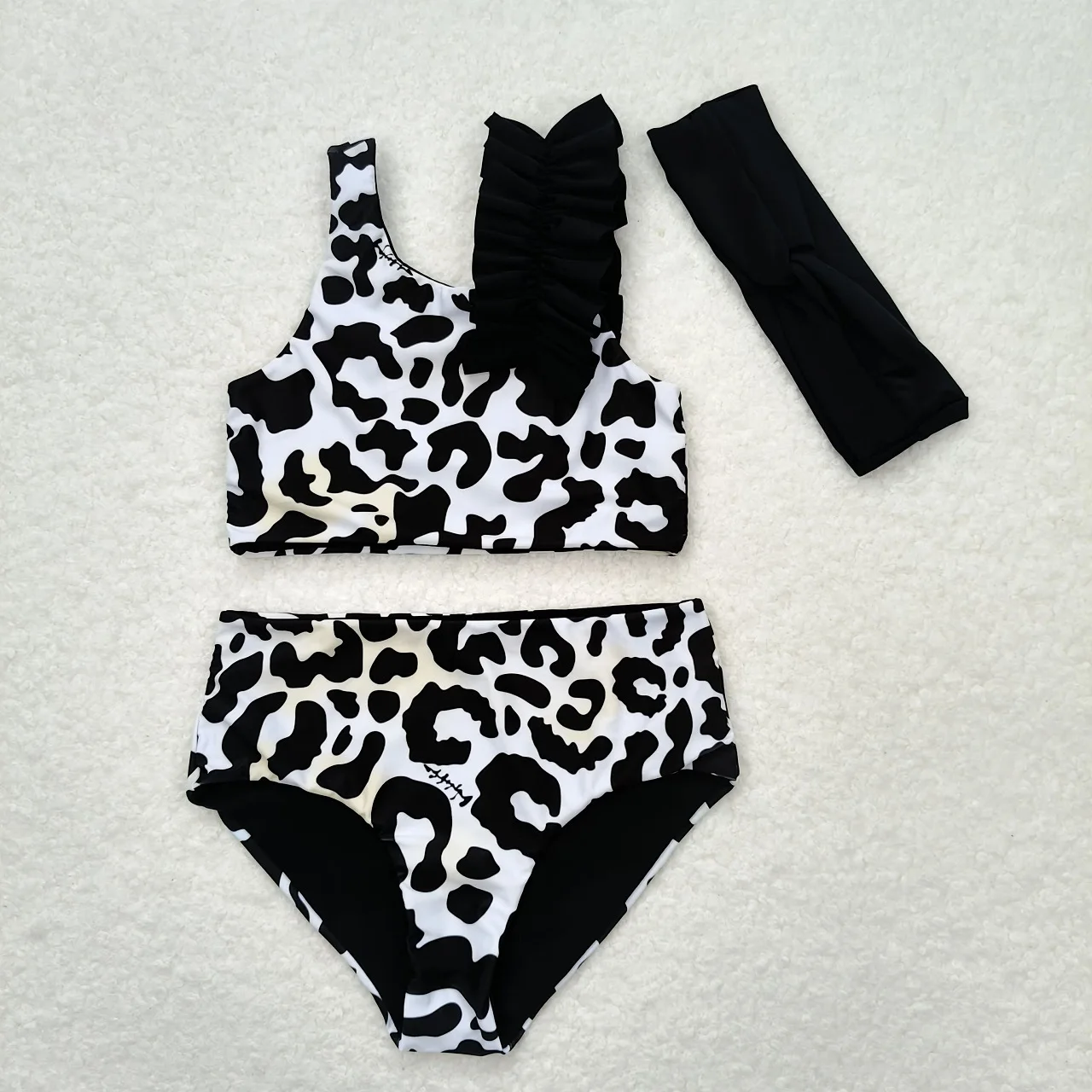 Wholesale Baby Girls Bathing Suit Clothing Infant Toddler Sleeveless Leopard Flower Swimsuit Kids Shorts Summer Swimwear Set