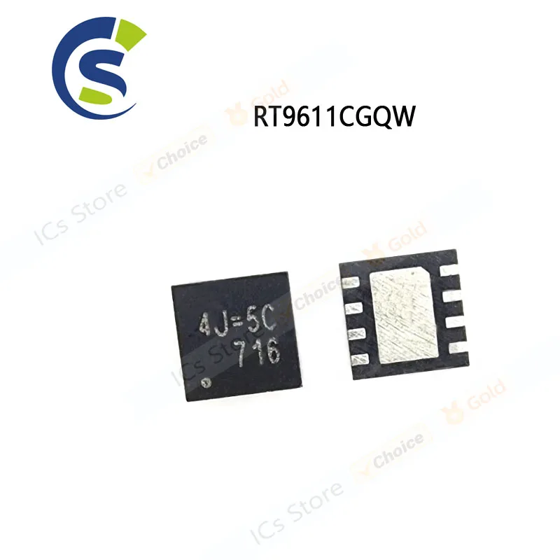 2PCS 5PCS New and Original RT9611C For Code : 4J=.. QFN-8 RT9611CGQW