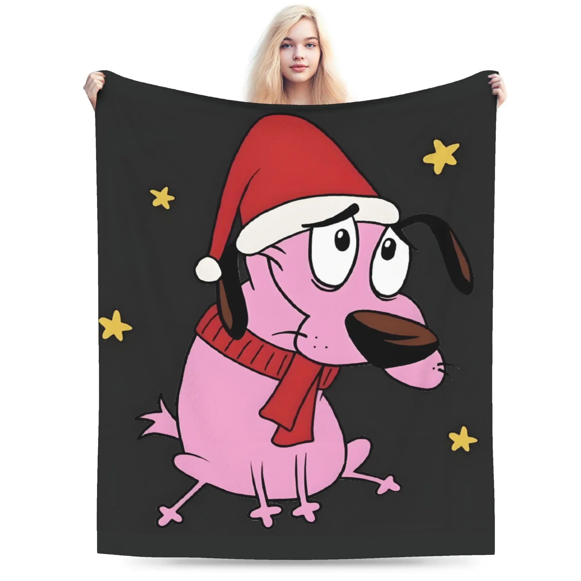 Custom Ultra-Soft Fleece Cartoon Christmas  Courage Throw Blanket Warm Flannel Animation Blankets for Bedding Office Couch Quilt
