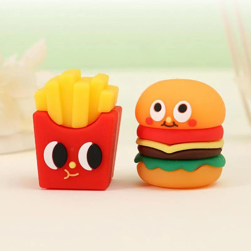 24pcs/lot Creative Hamburger Cola Pencil Sharpener Kawaii Hand Mechanical Cutter Knife Stationery gift school supplies