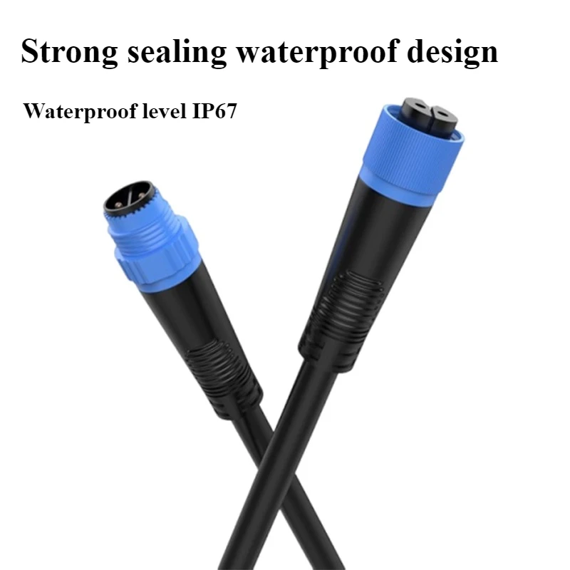 M15 Connector Waterproof Butt Plug Cable LED Wall Washer Light Outdoor Spotlight 2 3-Pin Male Female Aviation Plug Adapter Line