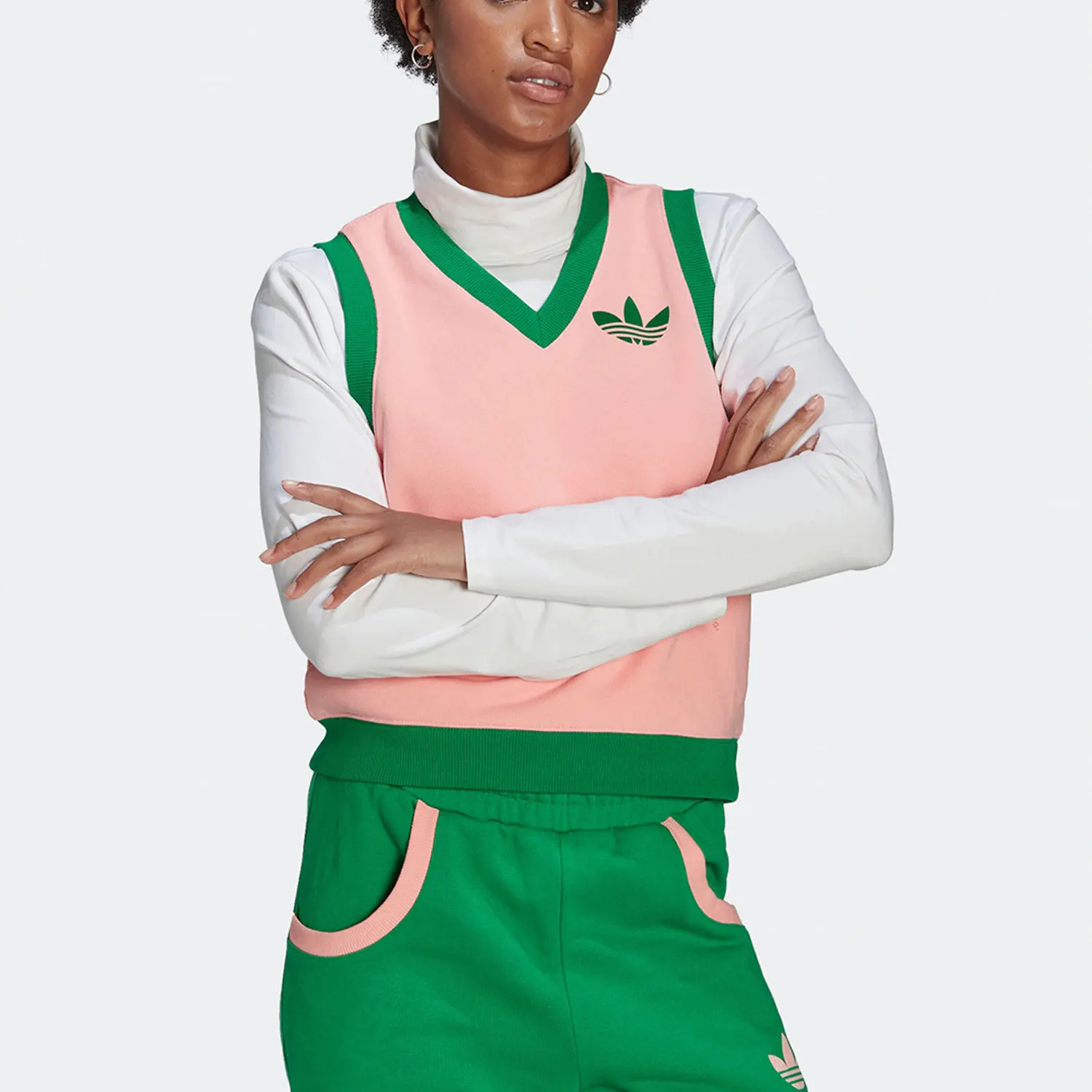 

Adidas genuine Three Leaf Clover Womens SWEAT VEST Knit Vest IB2058