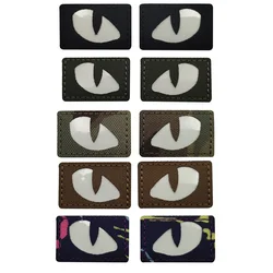 Reflective Cat Eye Morale Badge Military Tactical Stickers Devil's Eyes Hook & Loop Outdoor Backpack Clothes Decorative Patches