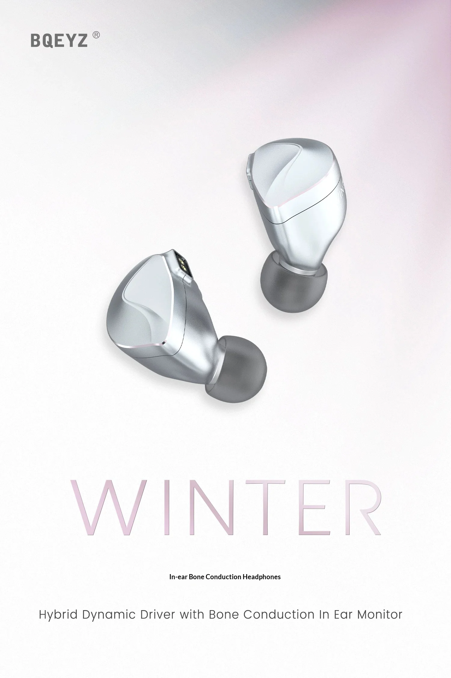 BQEYZ Winter Wired Headset 12mm Moving Coil Double Cavity Unit Esports Headset Self Developed Bone Conduction Unit Light Weight