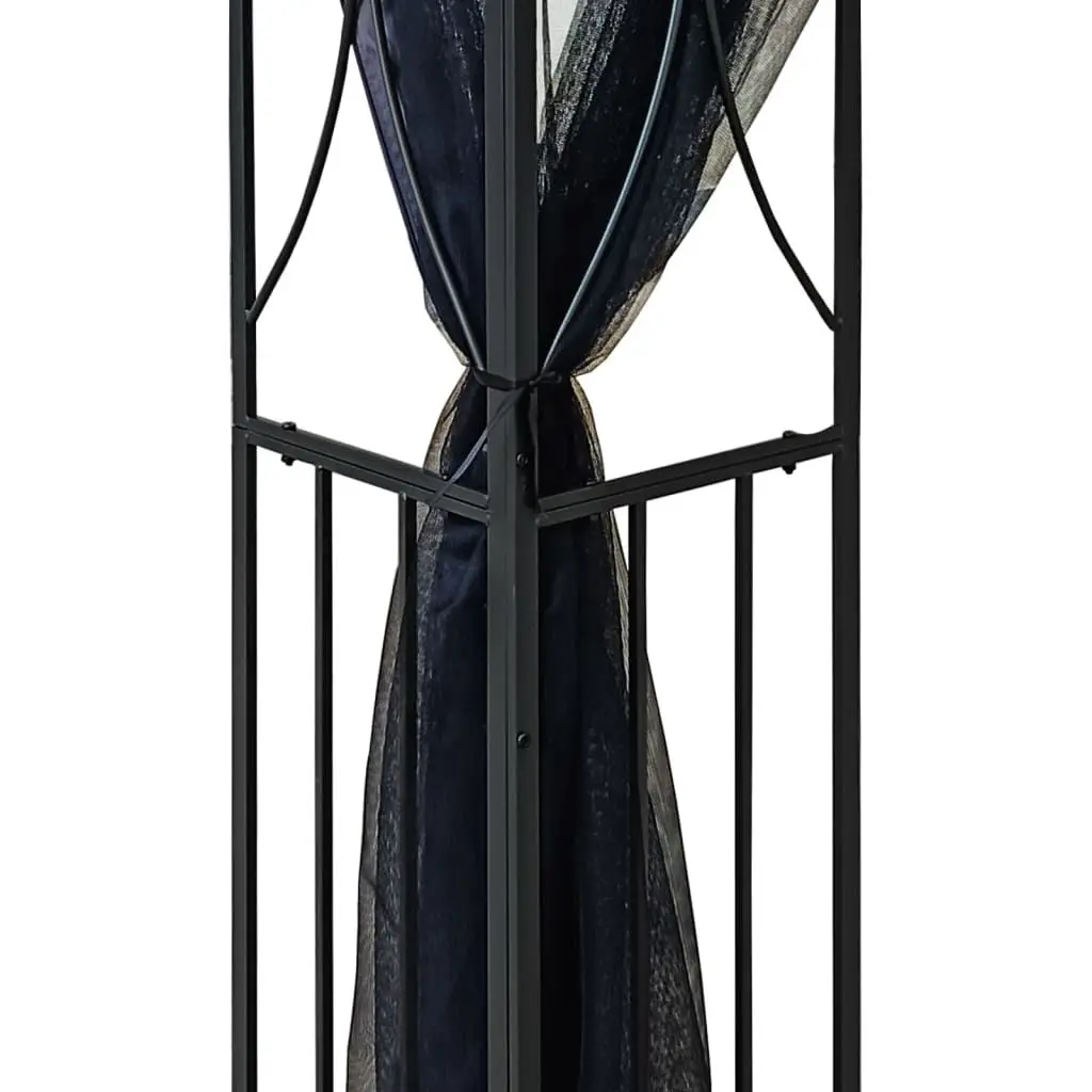Gazebo with Sidewalls Pavilion or Pergola Design Anthracite 118.1"x118.1"x106.3" Steel view 4