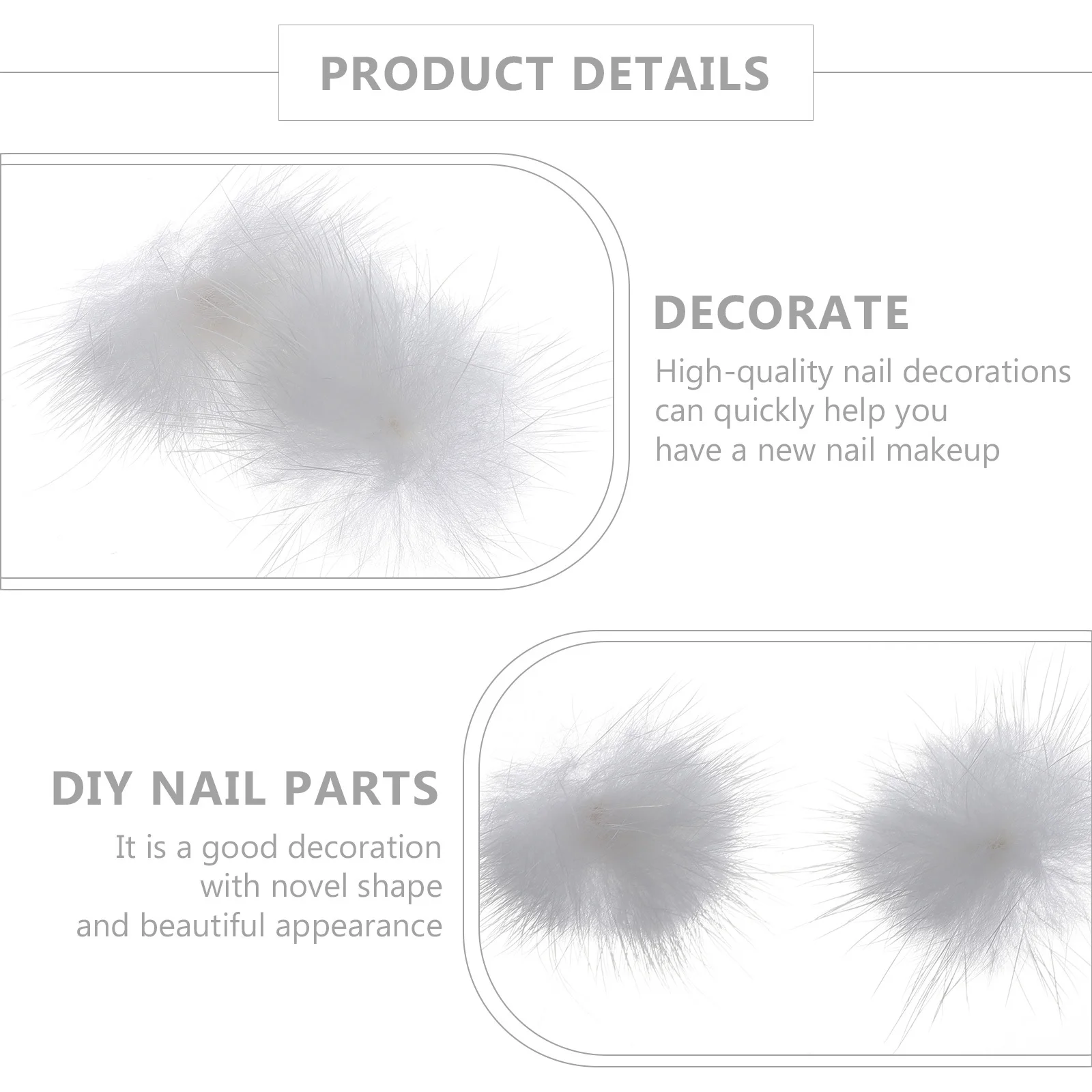 

6Pcs Creative Nail Decorations Soft Pompom Balls Quick DIY Manicure Accessories Magnetic Nail Art Supplies Decorative Ornaments