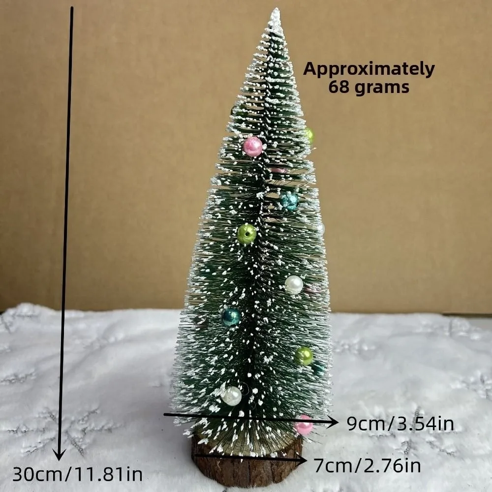 15/20/25/30cm Christmas Tree Cedar Tree Plastic Mini Snowflake Pine Needle Tree Doll House Festival Tabletop Tree