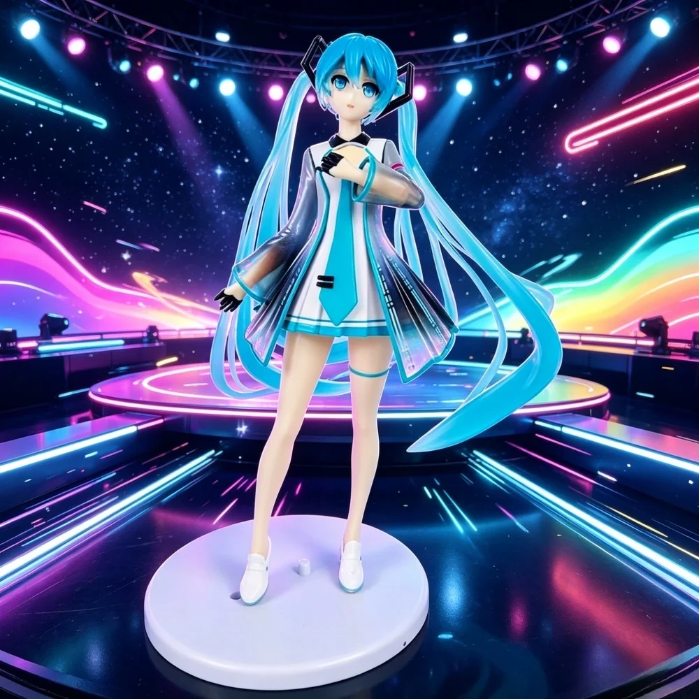 Neue Anime Hatsune Miku Virtuelle Sängerin Manga-Statue Figuren Modell Spielzeug Blaue Mädchen Sammlerstücke Kuchen Tischdekoration Spielzeug