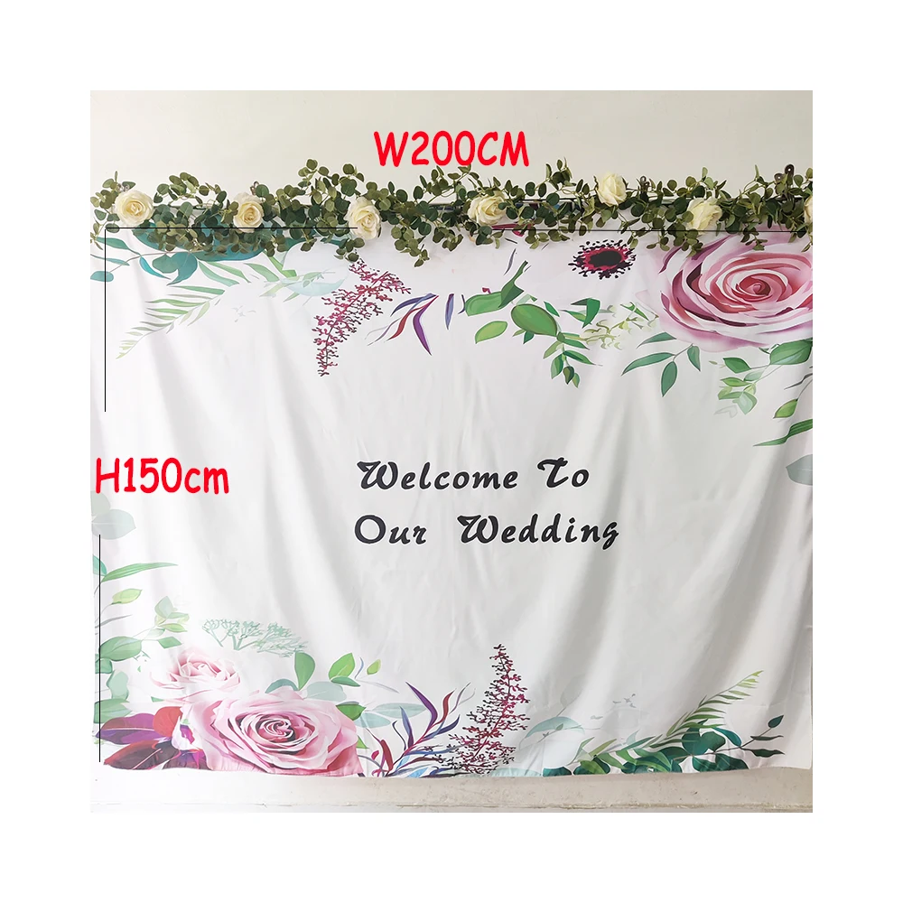 Custom Wedding Backdrop Drapery Party Photobooth Tapestry Birthday Reception Decoration Personalized Background Bridal Gift