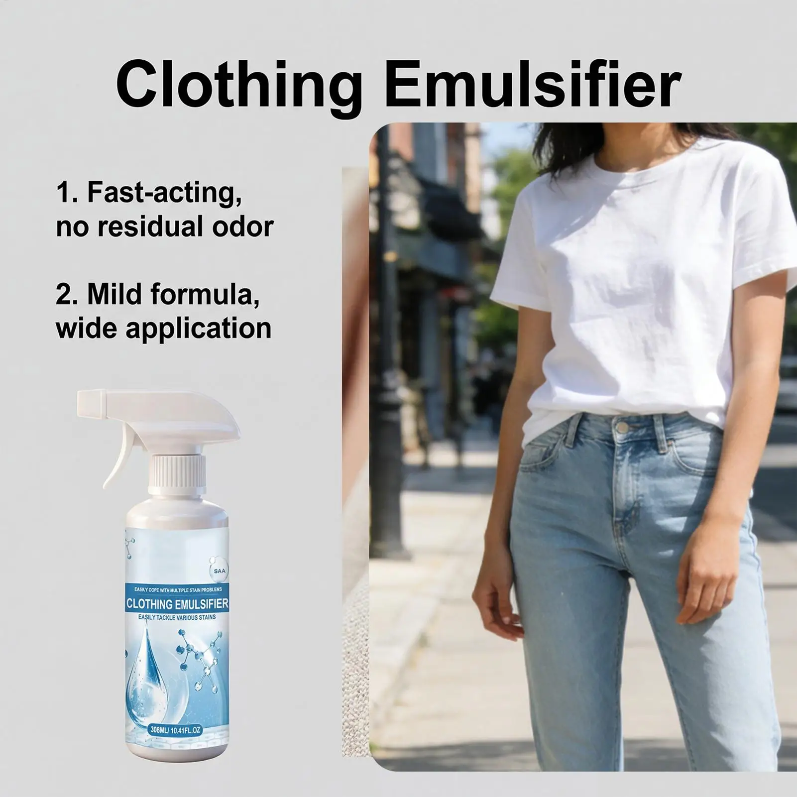 Laundry Stain Remover 308ml Fast Effective Gentle Scented Safe Clothes Mark Remover All Fabrics for Women Mom Daughter Adult