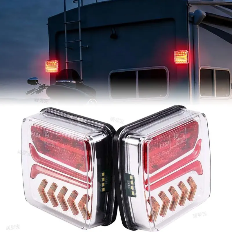 Wireless Magnetic LED Trailer Tail Light Waterproof Rear Brake Turn Signal Warning Lamp Safety Tow Light Car Tail Light 12V 24V
