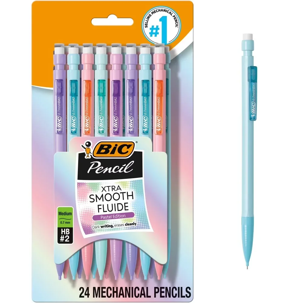 NEW Arrival-Back to School 0.7 mm Mechanical Pencils No. 2 Lead Soft Smooth Writing 24-Count Bulk Pack for Students Class Exams Note Taking Sketching Art Drawing Office Supplies Extra Fine Point Comfort Grip for Extended Writing