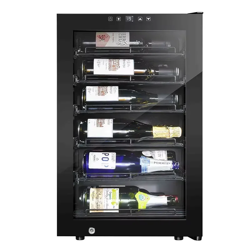 Vinopro Freestanding 72L Wine Cabinet 22-Bottle Capacity OEM/ODM Glass Door Wine Cooler Fridge Electric Power for Household