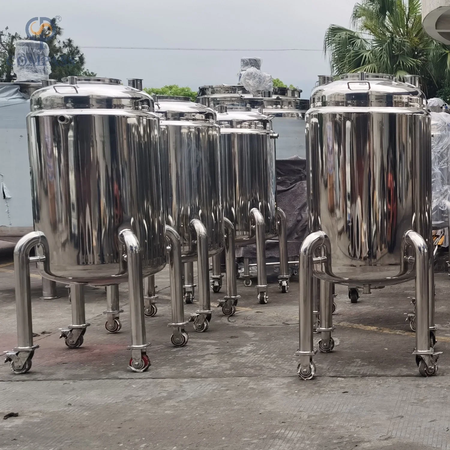 500L SS304 Food Grade Stainless Steel  Milk Juice Processing Heating Cooling Jacketed Storage  Mixing Agitator Tank