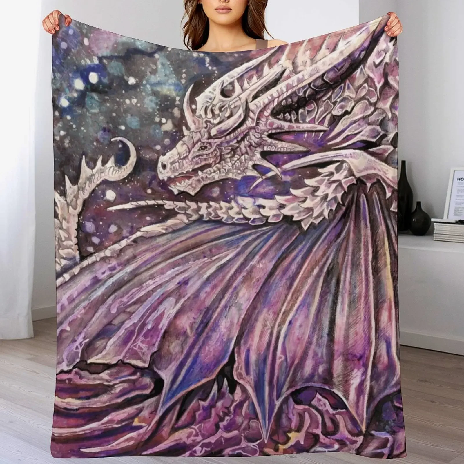 

Undead Dragon Throw Blanket warm for winter Shaggy Blankets For Baby bed plaid Blankets